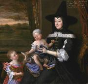 Portrait of Mrs Salesbury with her Grandchildren Edward and Elizabeth Bagot Oil on canvas, John Michael Wright